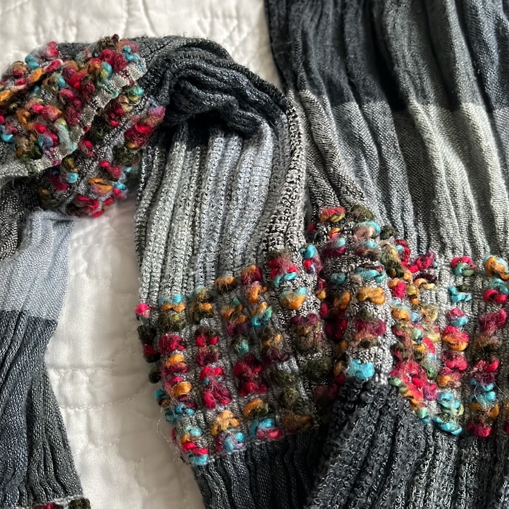 Multicolor Scarf mix of Yarn and Cotton very soft.